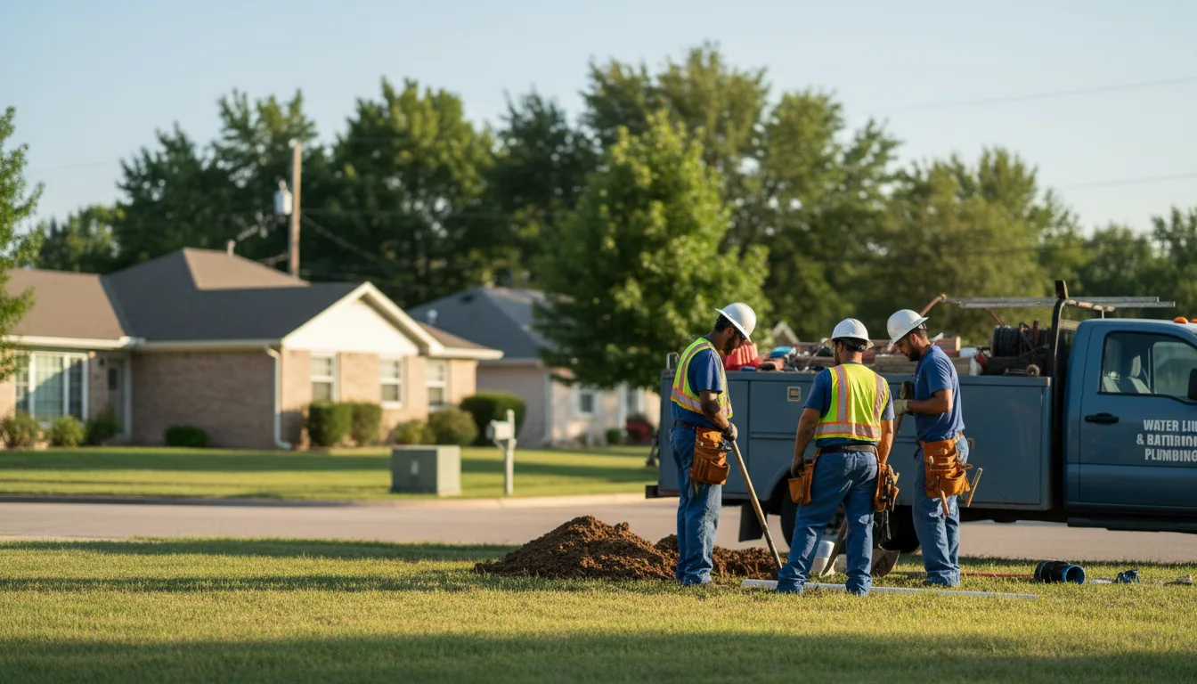 Residential water line and bathroom plumbing service in Scurry, TX